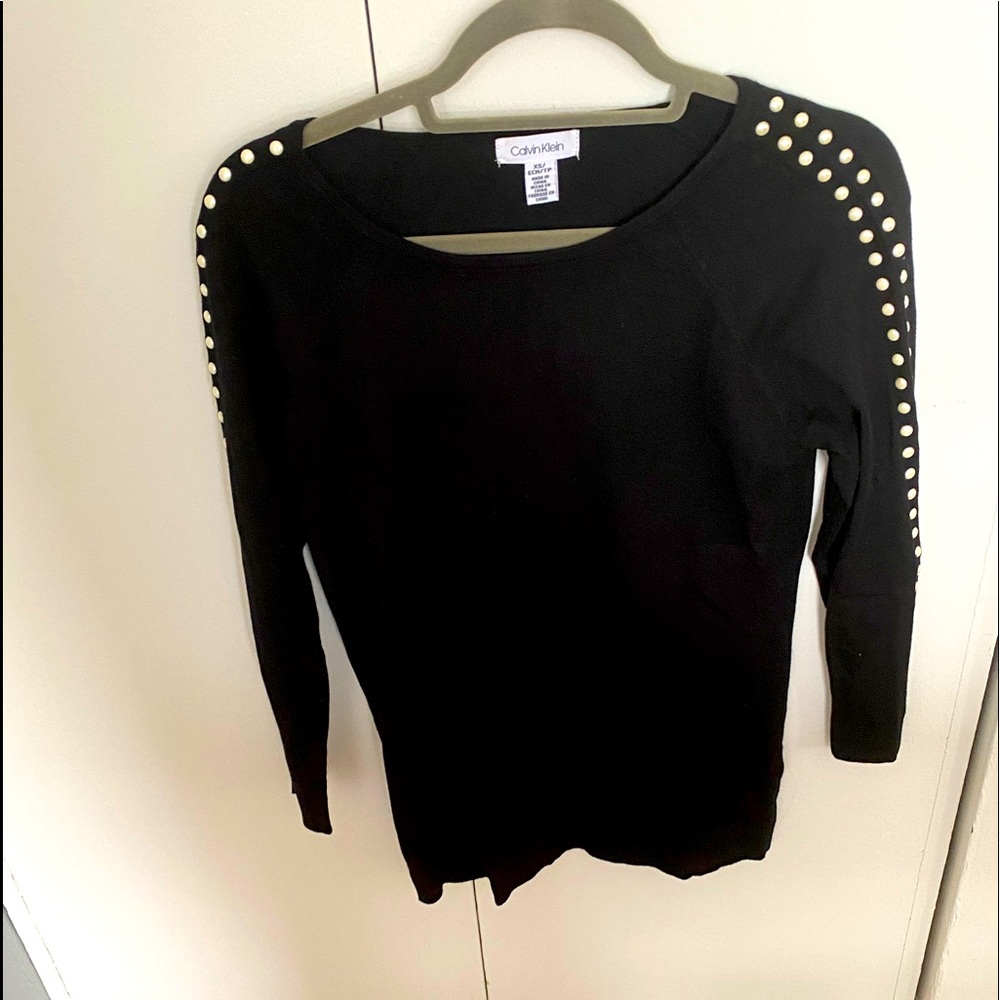 Calvin Klein Black pima cotton sweater
